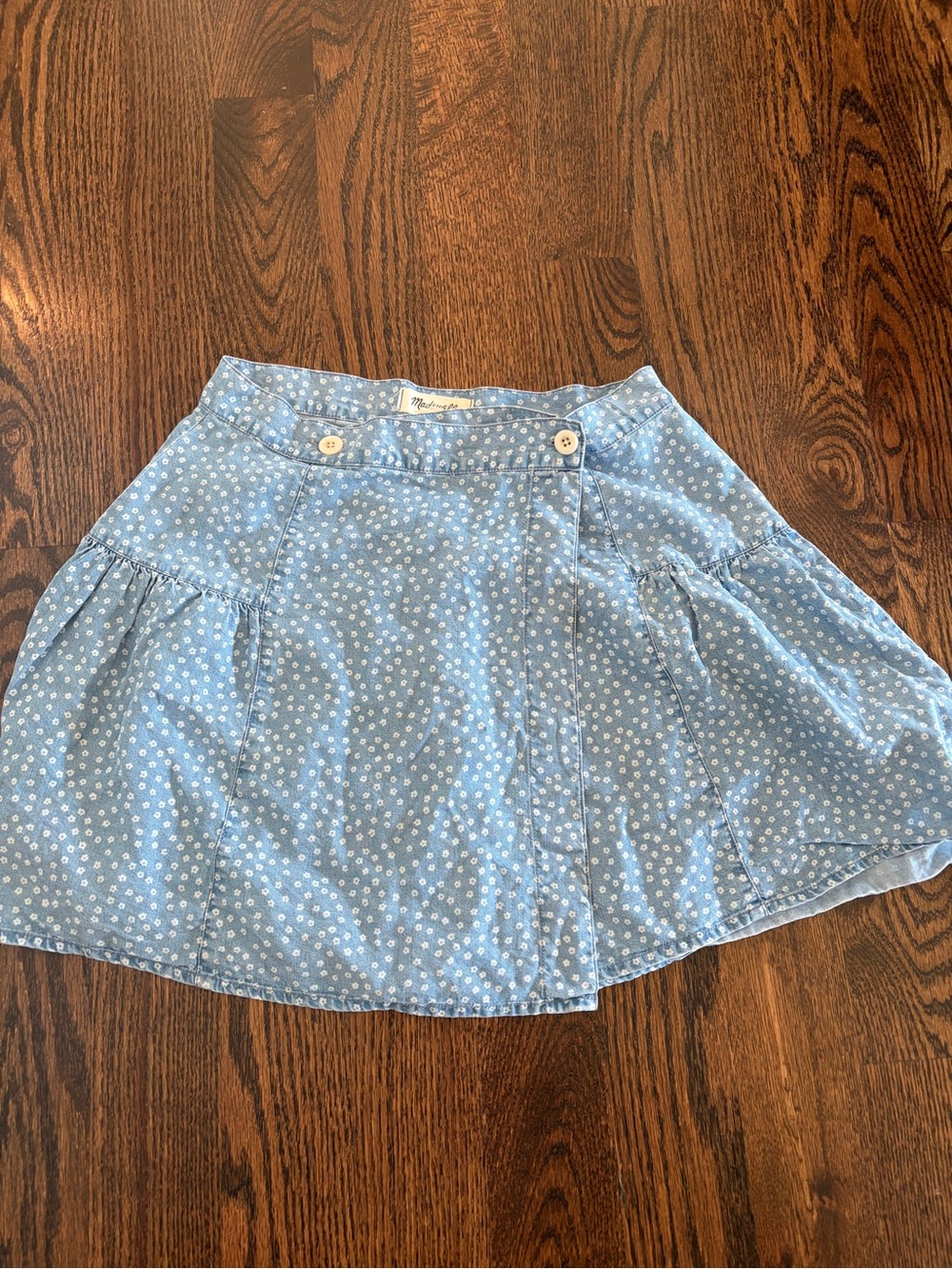 MADEWELL Light Blue Floral Skirt Sz 6